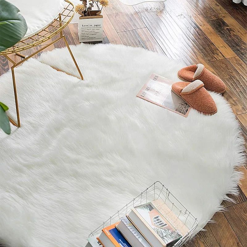 Malakie Handmade Faux Sheepskin White Rug | Wayfair North America