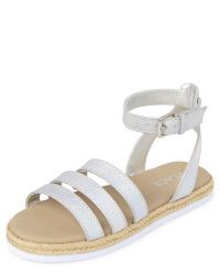 Girls Holographic Espadrille Sandals | The Children's Place  - SILVER | The Children's Place