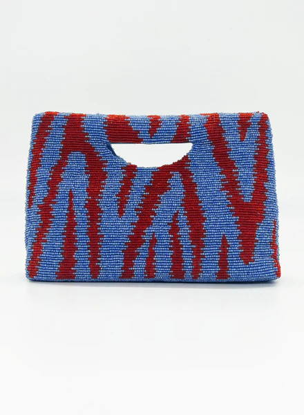 Beaded Handbag- Singita Red Blue | Oliphant Design