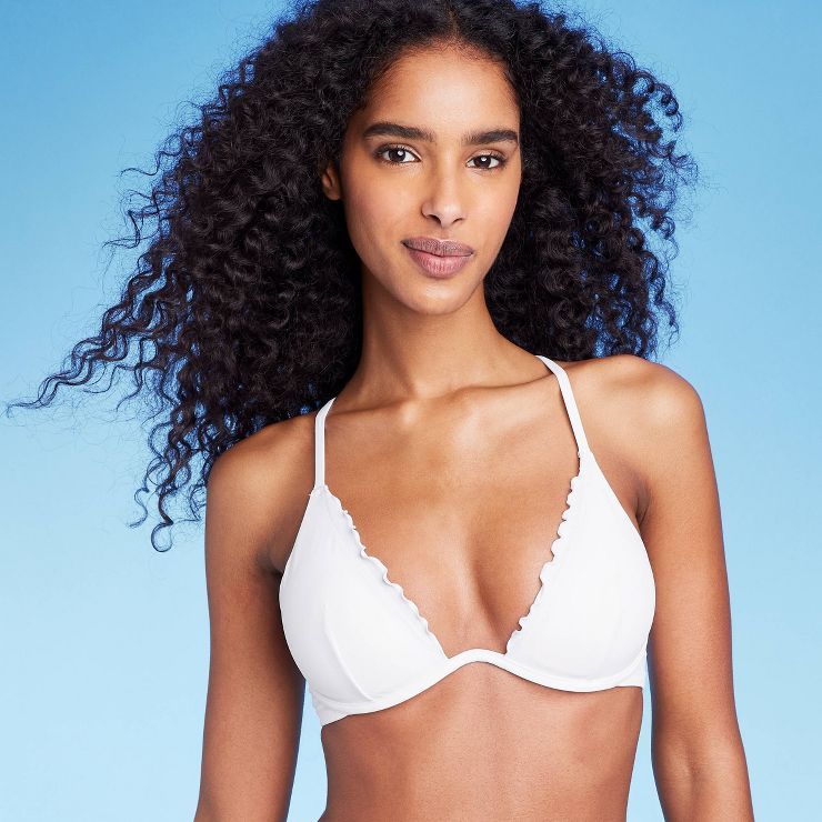 Women's Underwire Ruffle Trim Bikini Top - Shade & Shore™ White | Target