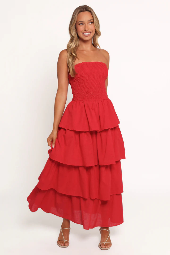 Arcadia Maxi Strapless Dress - Red | Petal & Pup (US)