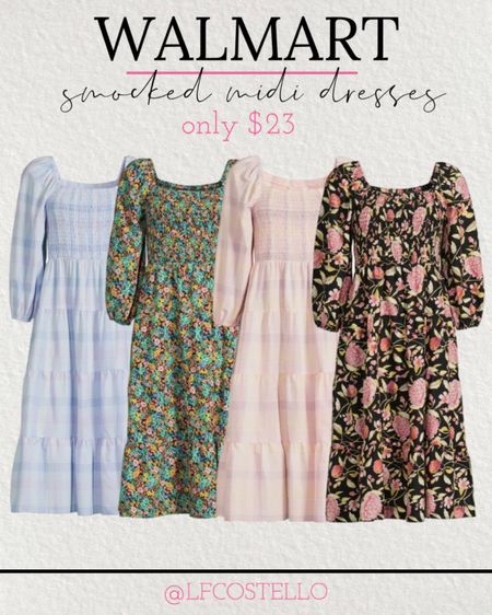 Walmart smocked spring midi dress - Easter dresses - floral smocked dress - plaid smocked dress 

#LTKSeasonal #LTKstyletip #LTKunder50