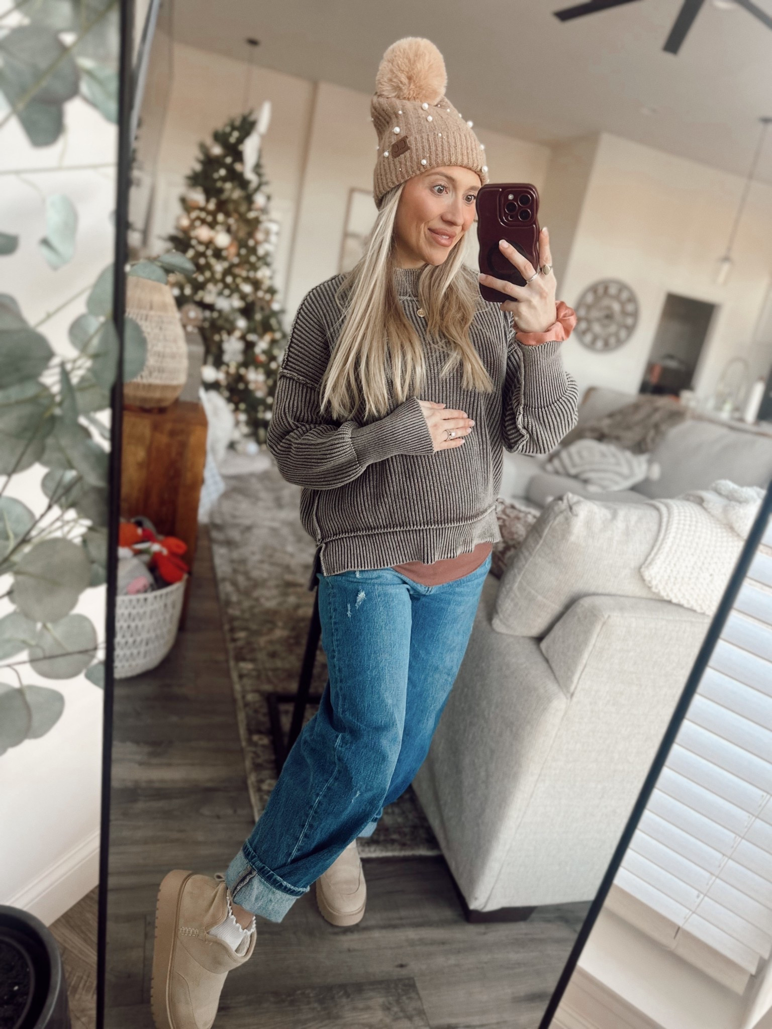 Literally, my favorite maternity jeans are these barrel leg jeans from pink blush maternity I get my true size in them and then they’ve got the elastic stretchy waistband that grows with your bump and they’re sooo incredible!! 

#LTKootd #LTKBump #LTKmomlife