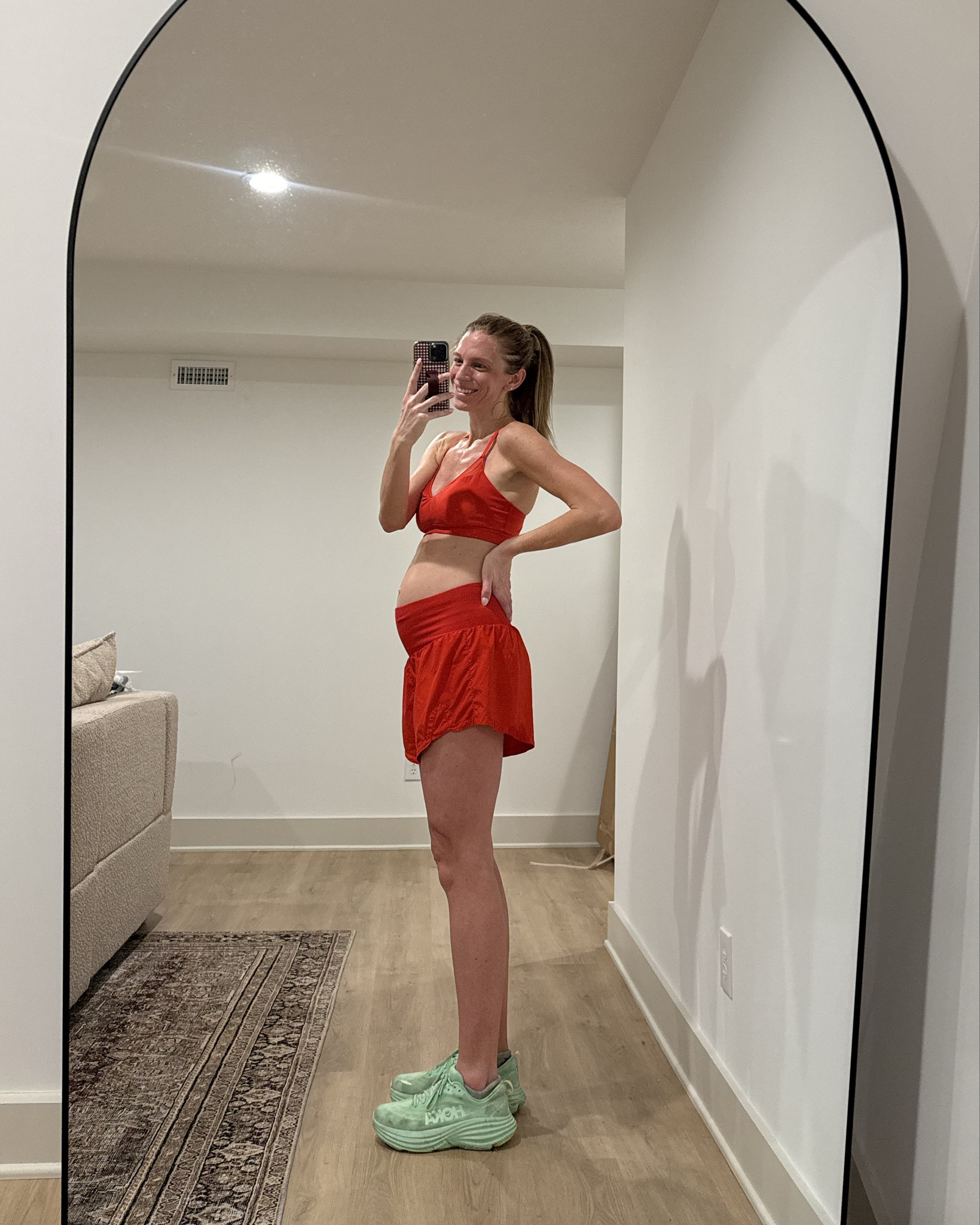 Workout outfit for pregnancy 
These are one of  my favorite running shorts pre pregnancy and during pregnancy. I love that I don’t need to size up because they have SO much stretch in them AND they are supportive while not being restrictive. I wear my usual medium

Sports bra is old from aerie but linked a few similarr

#LTKfitnessgoals #LTKActive #LTKBump
