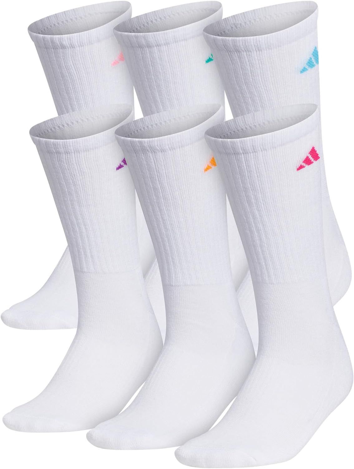 adidas womens Athletic Cushioned Crew Socks With Arch Compression (6-Pair) | Amazon (US)