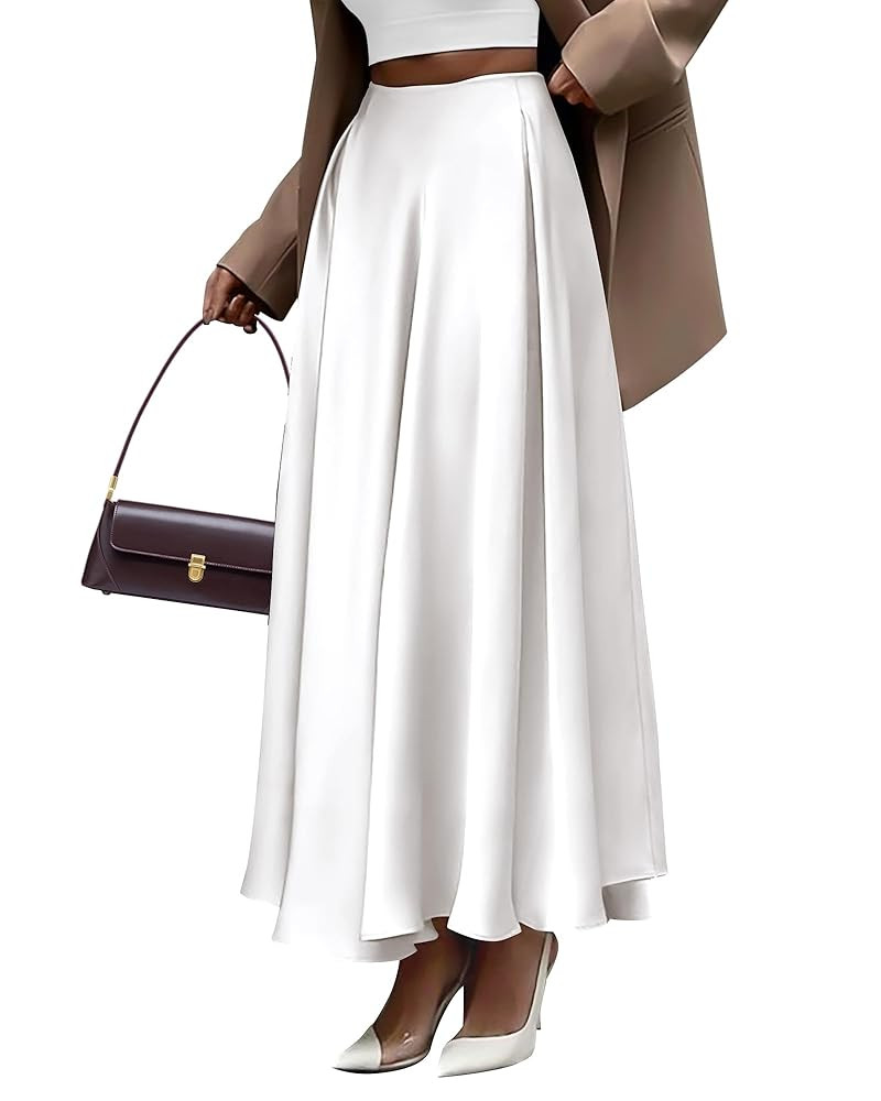 BTFBM High Waisted Skirts for Women Fall Clothes 2025 Elegant Satin Flowy A-Line Cocktail Formal ... | Amazon (US)