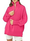 ANRABESS Women's Oversized Fashion Long Sleeve Quarter Zip Baggy Loose Slouchy Sweater Pullover T... | Amazon (US)