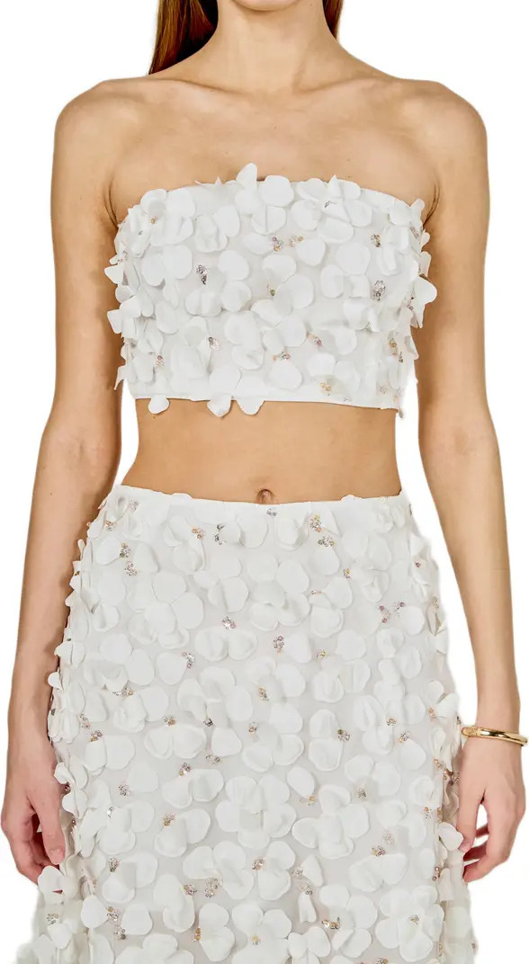 3D Floral Crop Bandeau Top | Nordstrom