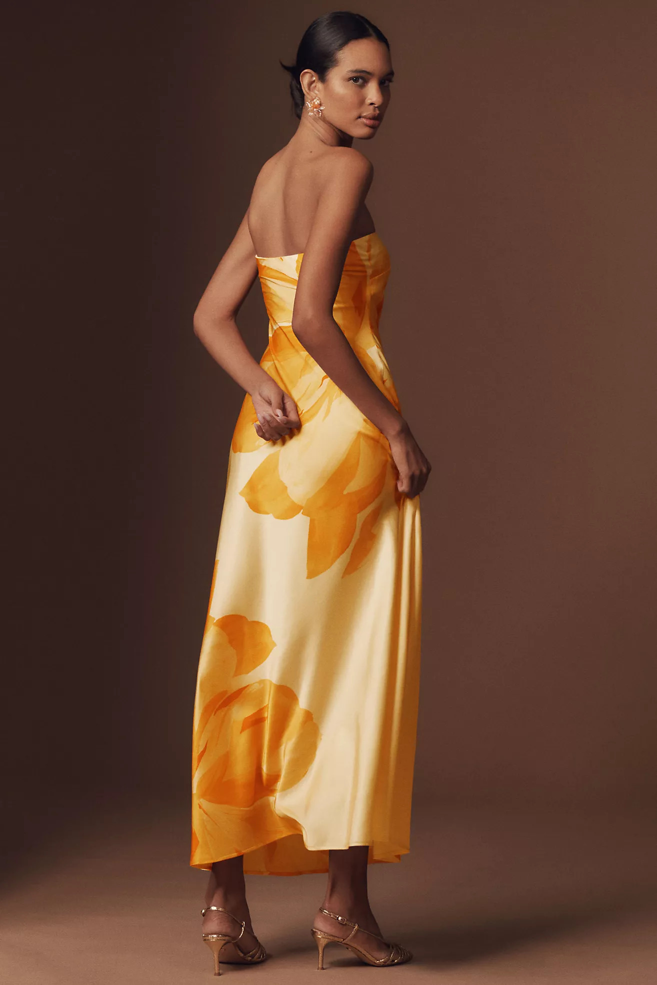Hutch Strapless Column Satin Maxi Dress | Anthropologie (US)