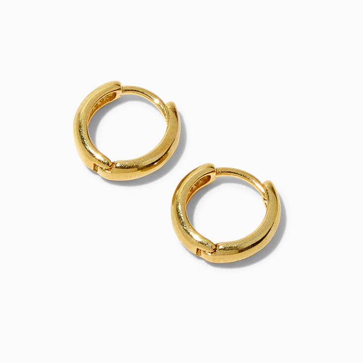 C LUXE by Claire's 18k Yellow Gold Plated 8MM Clicker Hoop Earrings | Claire's (US)