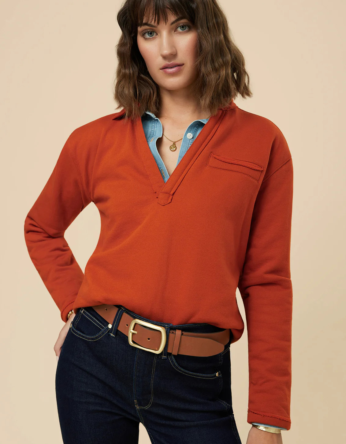 Kayden Sweatshirt Sedona Red | Spartina 449