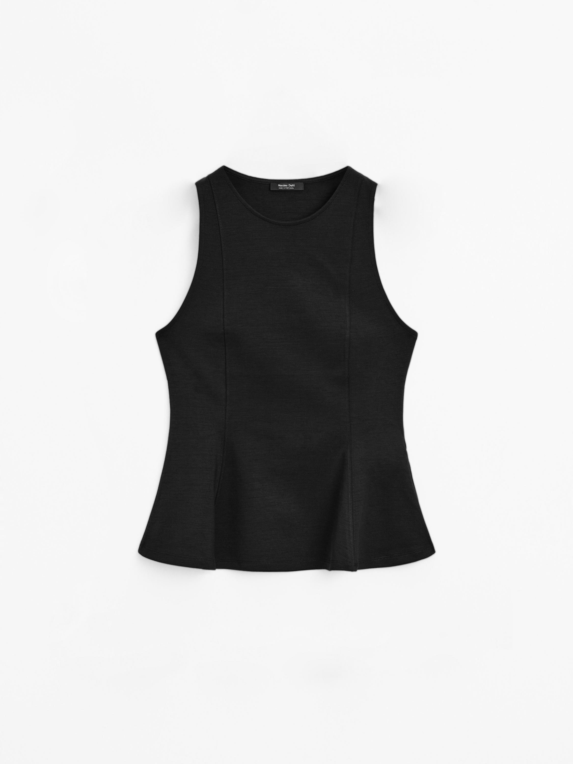 Neckholder-Top mit Schößchen | Massimo Dutti DE