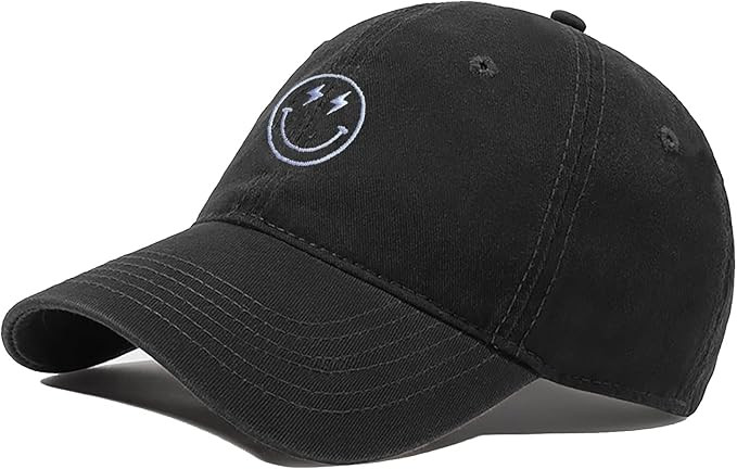 Cioatin Unisex Y2K Smiley Face Graphic Baseball Cap Vintage Distress Cotton Men Women Low Profile... | Amazon (US)