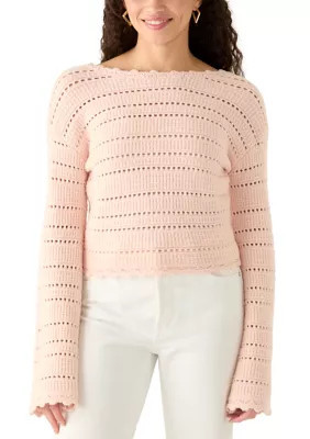 Pink Rose Women's Long Drop Shoulder Sleeve Sweater, Small | Belk