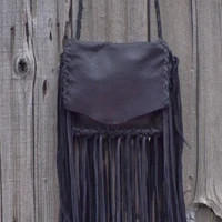 boho leather bag, black, medium ,fringed bag, leather purse, fringe leather shoulderbag | Etsy (US)