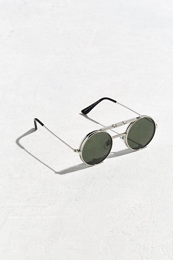 Spitfire Lennon Flip Sunglasses - Black One Size at Urban Outfitters | Urban Outfitters US