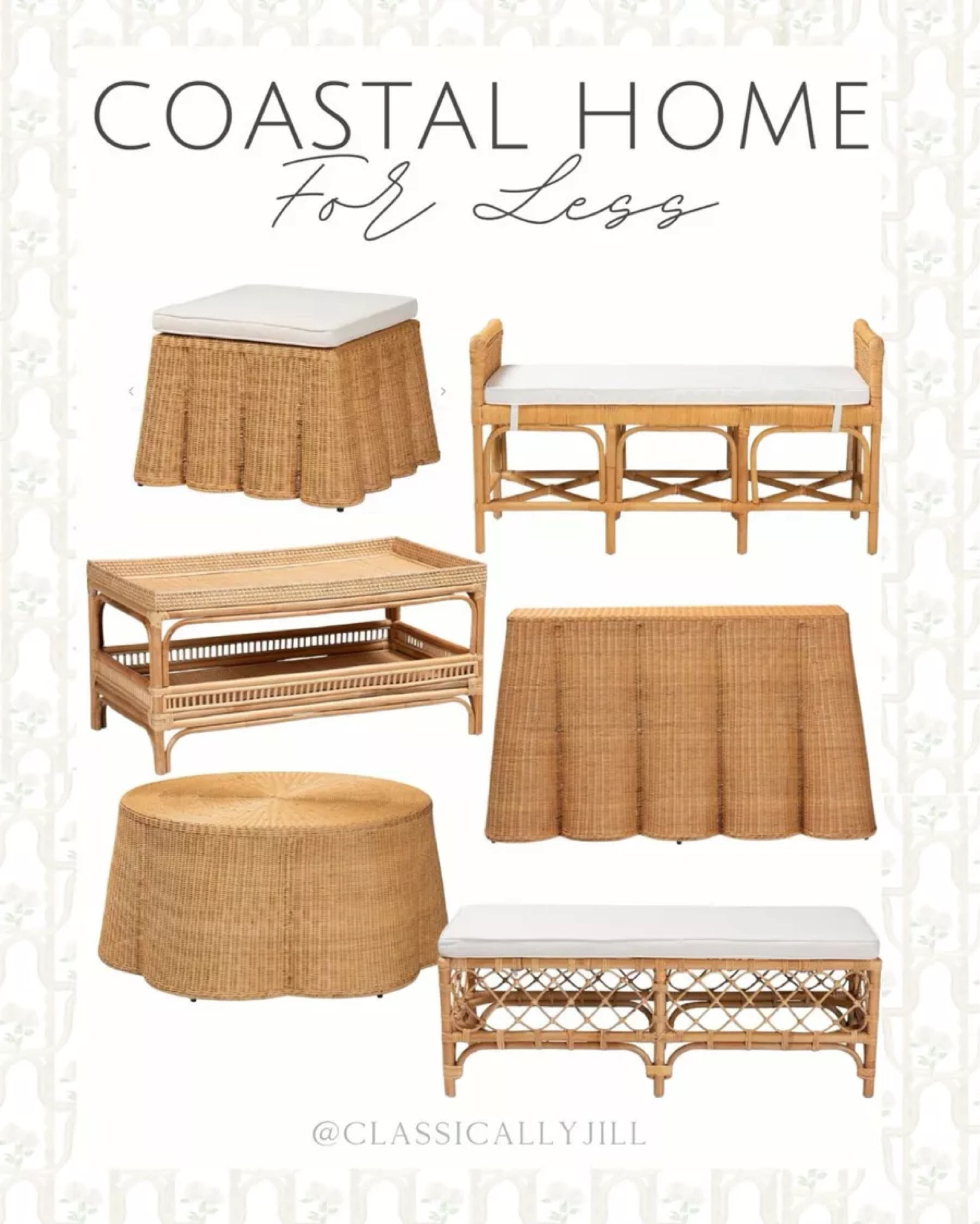 Rattan furniture for less! New arrivals and some are going quickly. Great coastal Grandmillennial pieces

#LTKhome