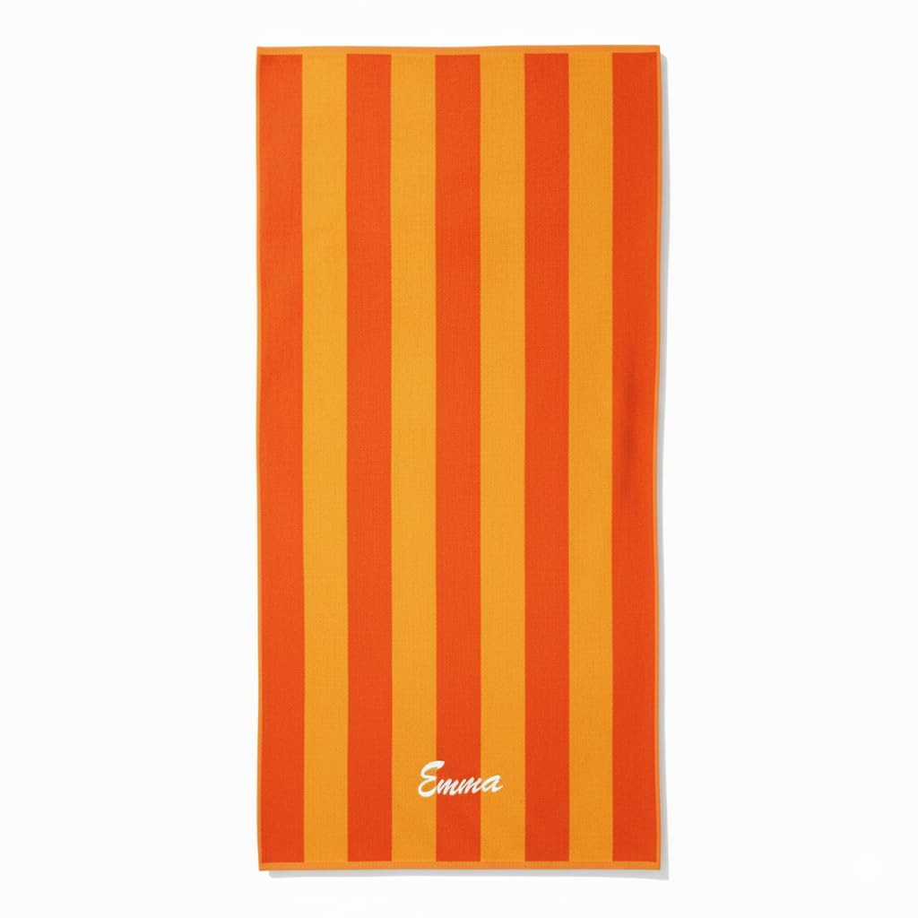 Kaufman - Personalized Velour Beach and Pool Towel 100% Cotton 30in X 60in Solid Color Bath Towel Embroidered (Orange/Honey) | Amazon (US)