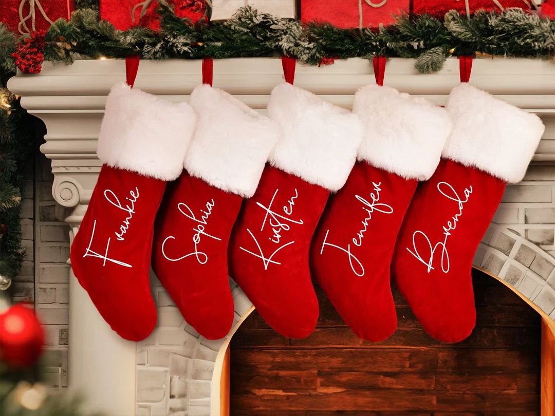 Personalized Christmas Stockings With Namecustom Family - Etsy Slovakia | Etsy (EU)
