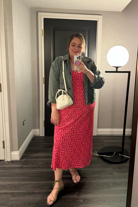 A cute casual dress outfit. This midi dress is a Gap XXL but fits me, my usual size 22. I also love the jacket, also a XXL. Fits oversized. 

Shoes were a super sale item on Shopbop a few years ago,  and I don't think they make this color anymore. It's a splurge, but a very comfortable shoe because of the heel height. 



#LTKmidsize #LTKsalealert #LTKplussize