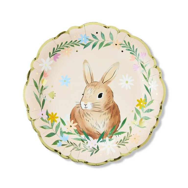Easter Bunny Round Disposable Paper Plates, 9 in, 8 Count, by Way To Celebrate | Walmart (US)