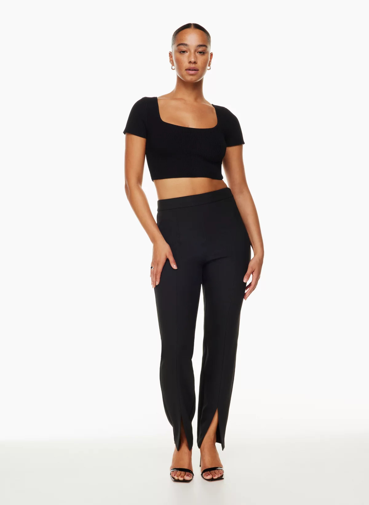 SCULPT KNIT SQUARENECK TOP | Aritzia