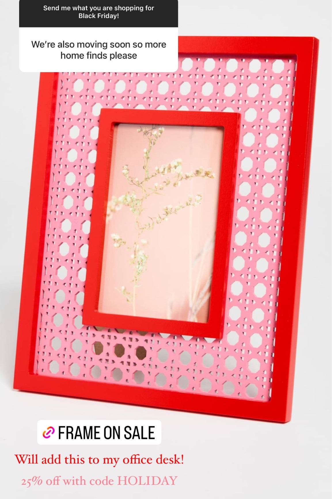Pink and red picture frame 

#LTKCyberweek #LTKsalealert #LTKunder50