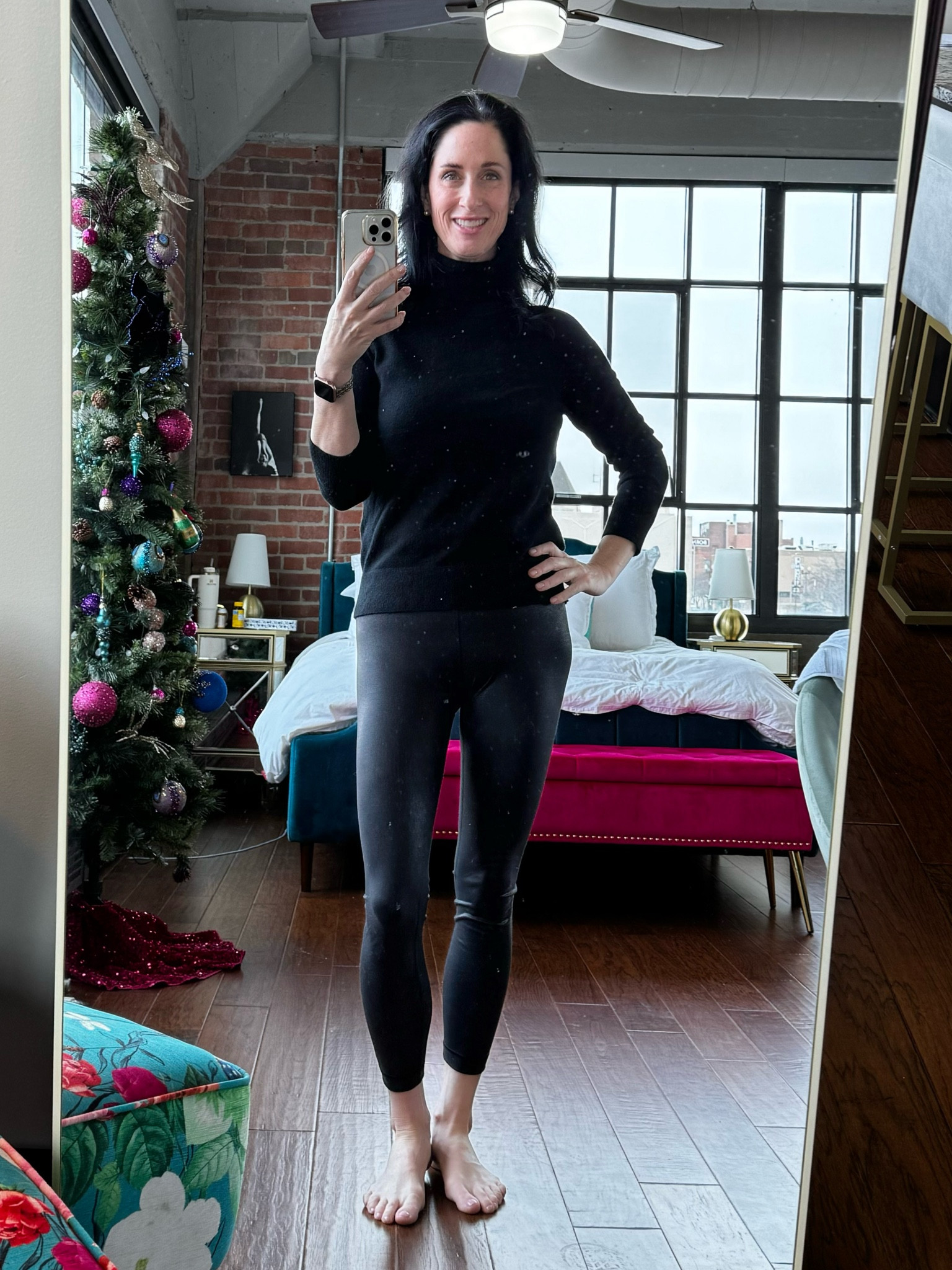 A little Saturday #OOTD! 
Quince cashmere turtleneck and Lululemon leggings. 

#LTKOver40 #LTKActive #LTKFindsUnder100