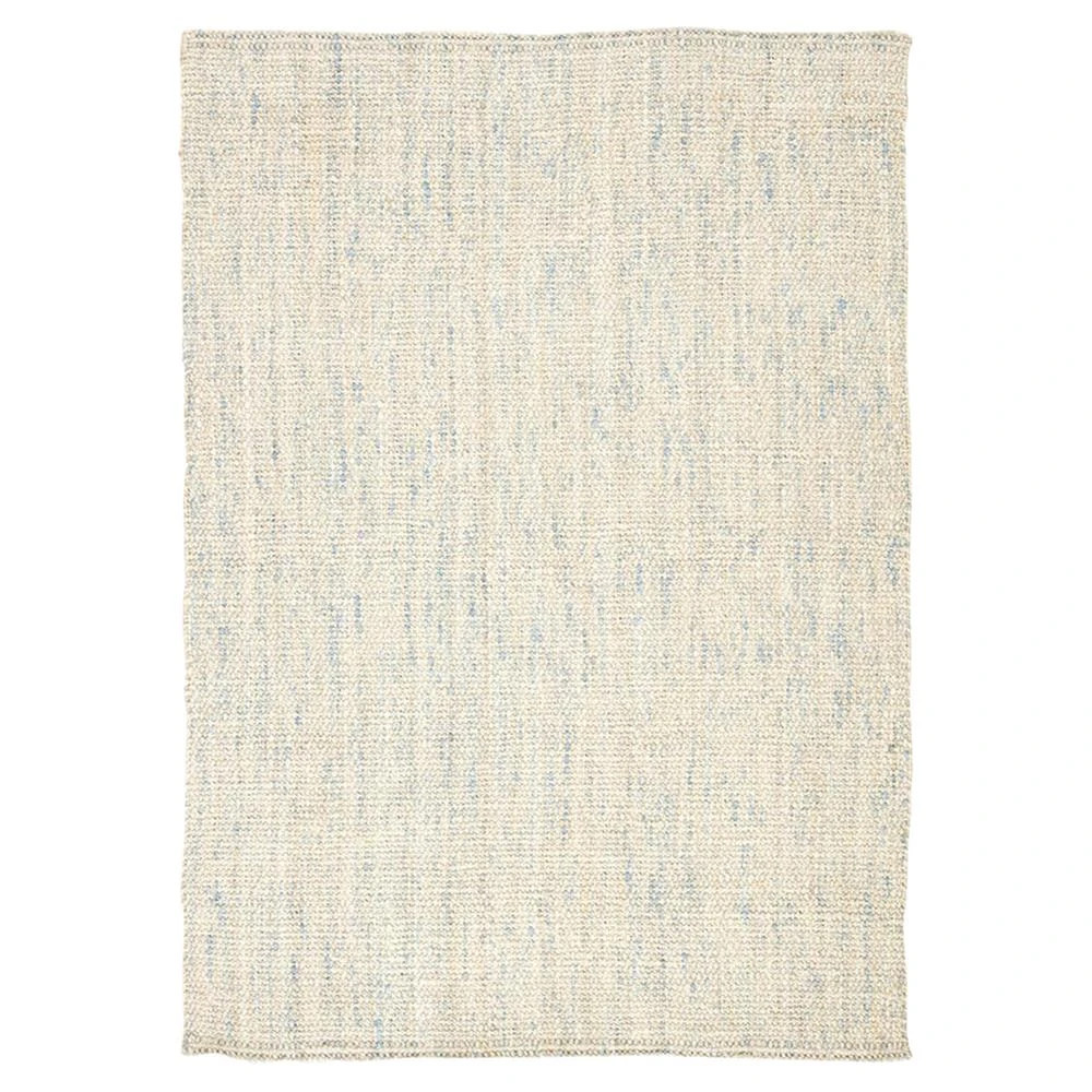 Reece Coastal Beach Ivory Blue Jute Solid Rug - 9'x12' | Kathy Kuo Home