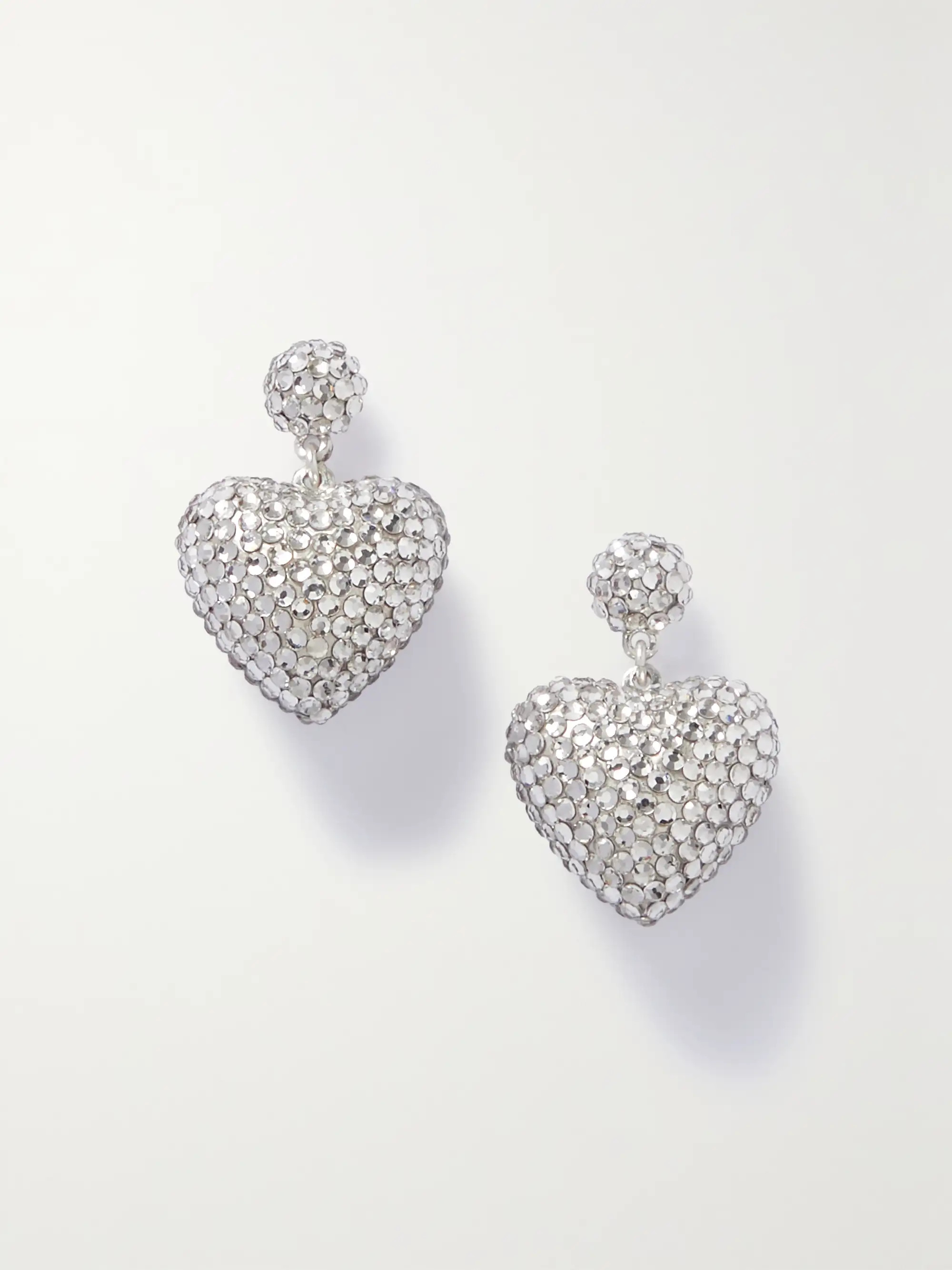 Heart & Soul silver-tone crystal earrings | NET-A-PORTER APAC