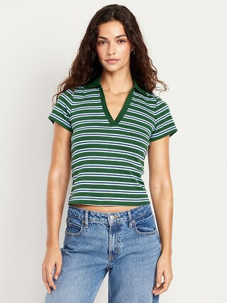 Short-Sleeve Cropped Polo | Old Navy | Old Navy (US)