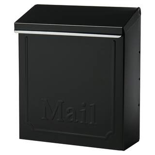 Townhouse Black, Medium, Galvanized Steel, Locking, Vertical, Wall Mount Mailbox | The Home Depot
