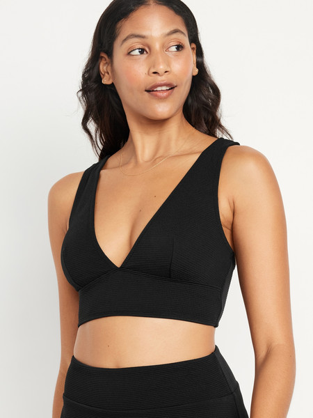 V-Neck Longline Bikini Swim Top | Old Navy (US)