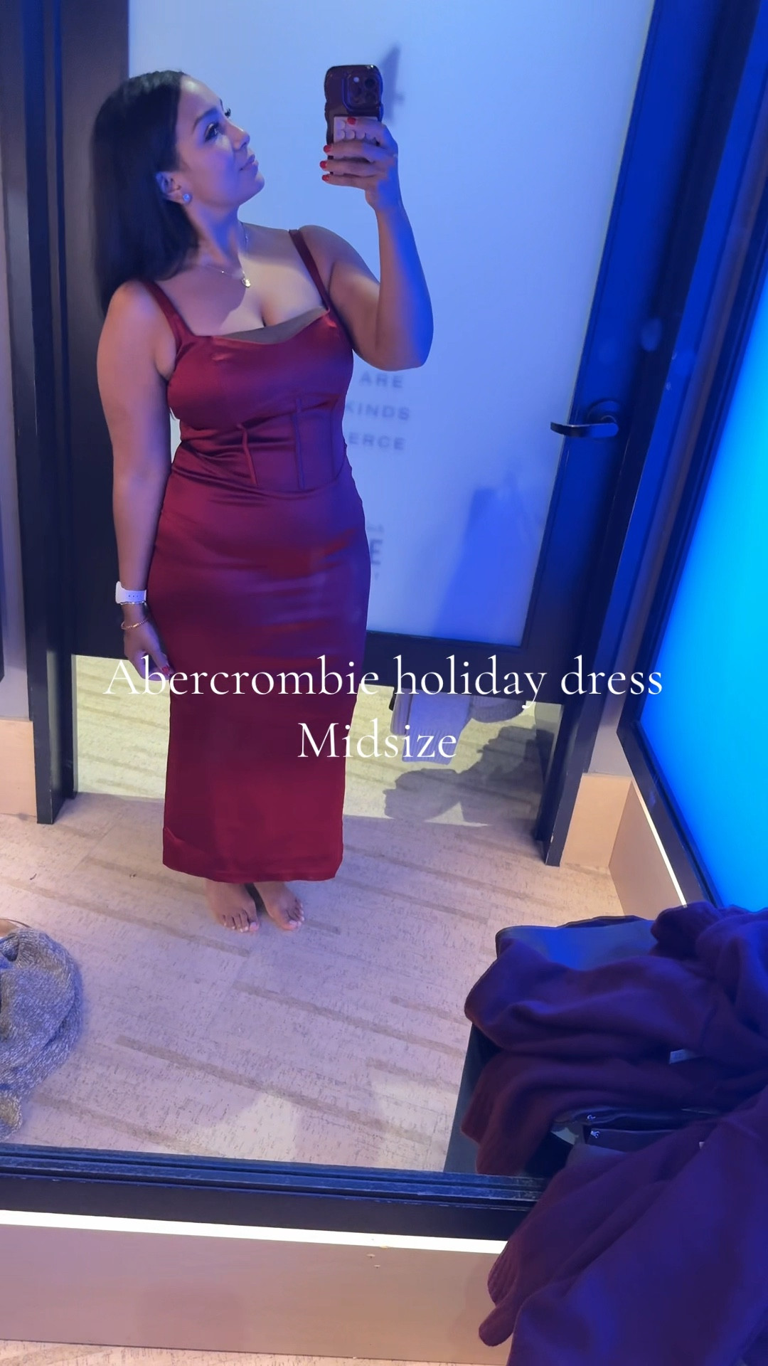 Holiday Dress to say yesss to is this one from Abercrombie ⚡️❤️ I’m wearing a size Medium for reference 

#LTKgrwm #LTKstorytime #LTKHoliday