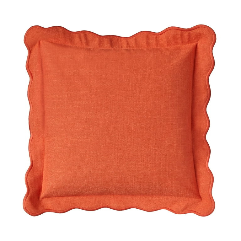Mainstays by Becky G. & Alejandra Scallop Decorative Pillow, Mandarin, 18" x 18" | Walmart (US)