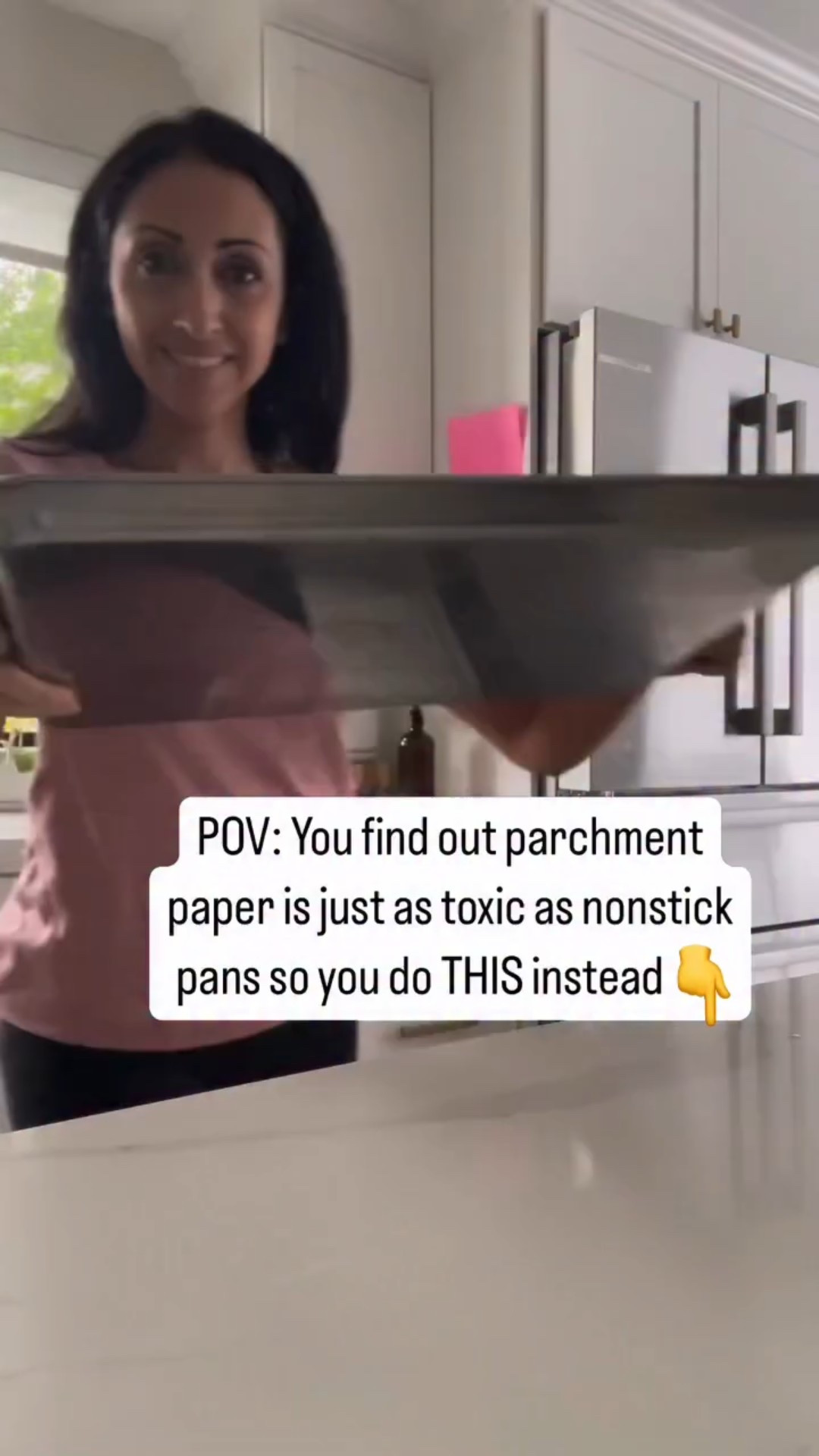 Ever wonder why foods don’t stick on parchment paper?⤵️⤵️⤵️⤵️

(There’s only ONE brand I’ve found that makes toxinfree parchment paper (I will share at the bottom))

Parchment contains chemical coatings as well! 

❌Bleached parchment paper may have chlorine residues from the bleaching process-no thank you! 

The first video on this topic surprised many people when I shared this:➡️➡️❌Unbleached parchment paper may have silicone layer- silicone is chemically similar to rubber and with high heat has been shown to leach onto food!

❌Waxed paper is coated with paraffin wax- which is petroleum-based 🤦🏻‍♀️

➡️Best option? Grab a leadfree sheet pan, coat with ghee or avocado oil and bake safely🙌🏼

Not sure where to find leadfree kitchen products? 👇🏻

➡️➡️I’ve got a list of the least toxic kitchen (and home) products ready for you! 

⤵️Just comment below “toxinfree” and I will send it your way!

❤️Make sure to follow @thatchiromama for easy lowtox swaps!

.
.
.
.
#toxinfree #toxinfreefamily #toxinfreeliving #lowtoxliving #baking