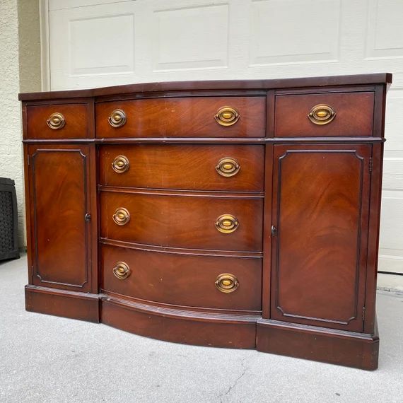 Mahogany Buffet Cabinet by Drexel - Vintage Server, Sideboard or Dresser | Etsy (US)
