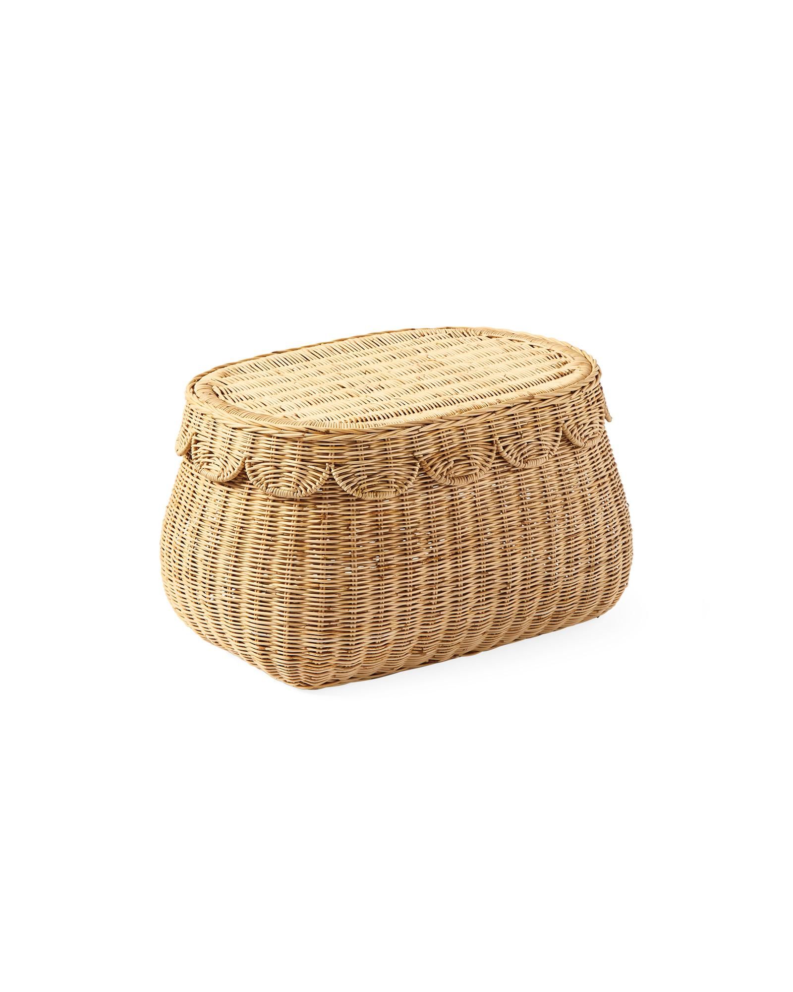 Scallop Rattan Basket | Serena and Lily