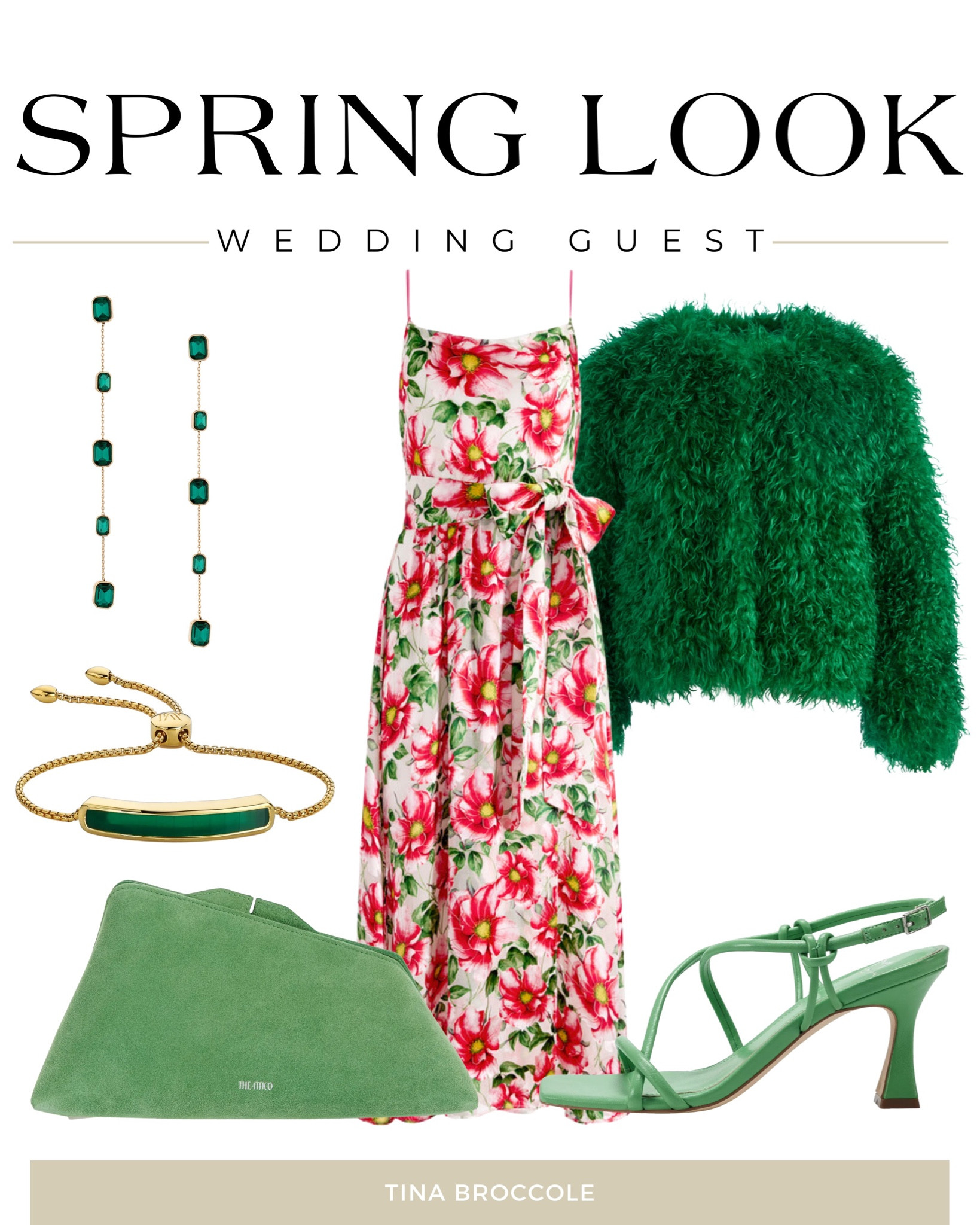 Spring - Dress - Wedding Guest - Green and Pink - Jacket - Earring - Jewelry - Clutch - Heels

#LTKstyletip #LTKSeasonal #LTKwedding