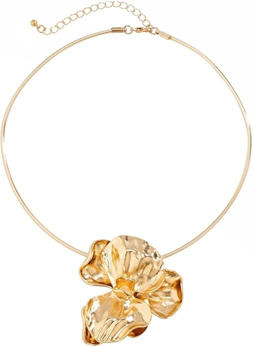 Vintage Chunky Flower Open Metal Choker for Women Tribal Cool African Necklace Cuff Floral Thin C... | Amazon (US)