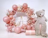 PartyWoo 140 pcs Pink Balloon Garland Kit, Pack of Balloons, Nude Rose Gold Champagne White Balloons | Amazon (US)