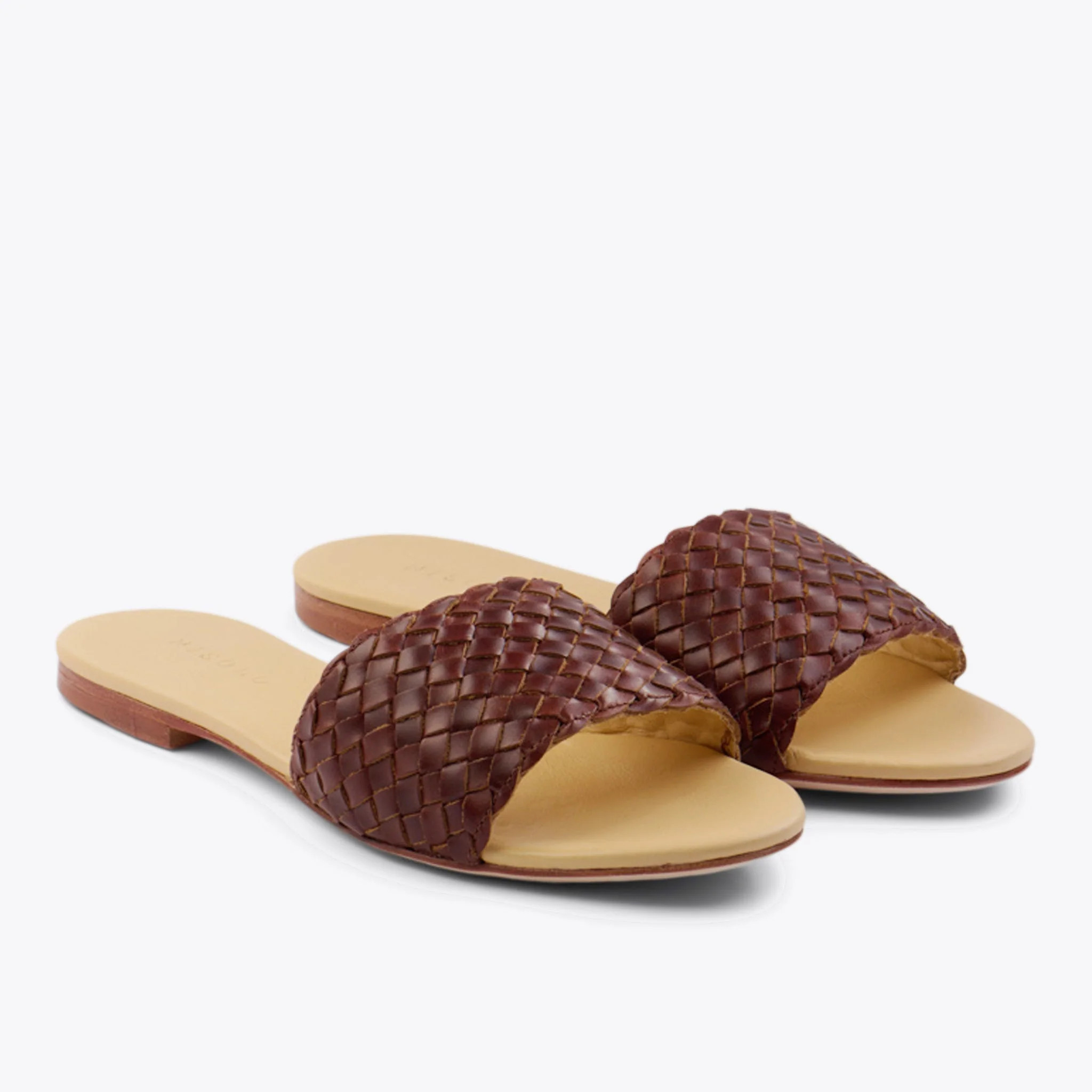 Isla Woven Slide Sandal Woven Brandy | Nisolo