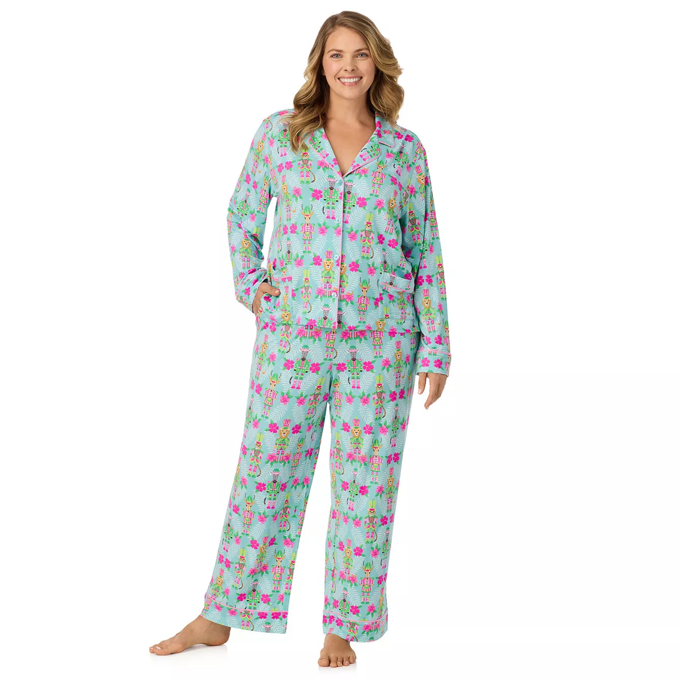 Plus Size Beauty Sleep Social Long Sleeve Pajama Top & Pajama Bottoms Set | Kohl's