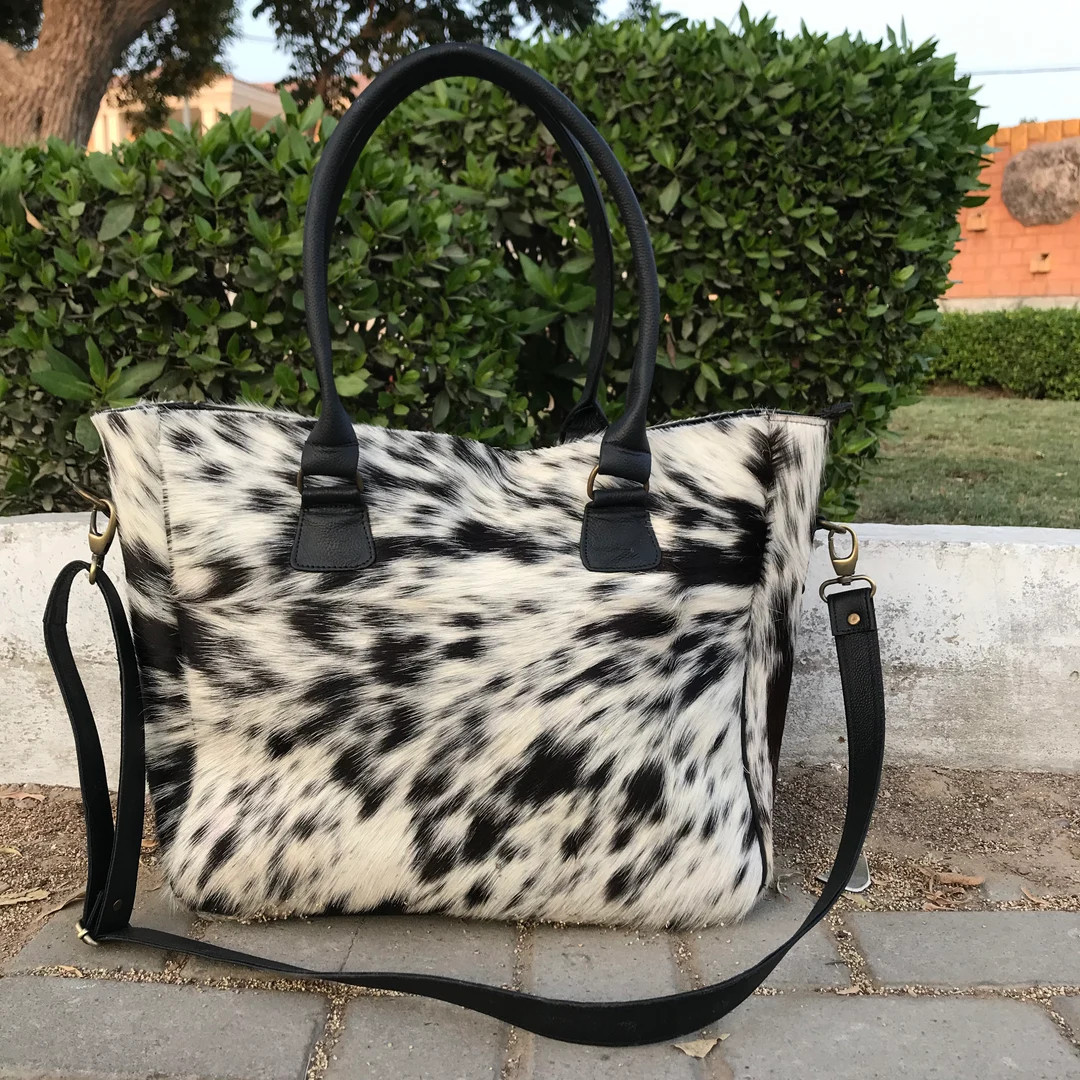 Western Bag Genuine Cowhide Leather Tote With Real Hair, Ideal for Casual or Formal Use, Unique B... | Etsy (US)