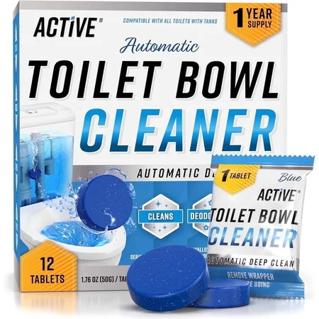 Active Toilet Bowl Cleaner Gel Tablets, Hard Water Stain Remover and Deodorizer, 12 Count | Walmart (US)