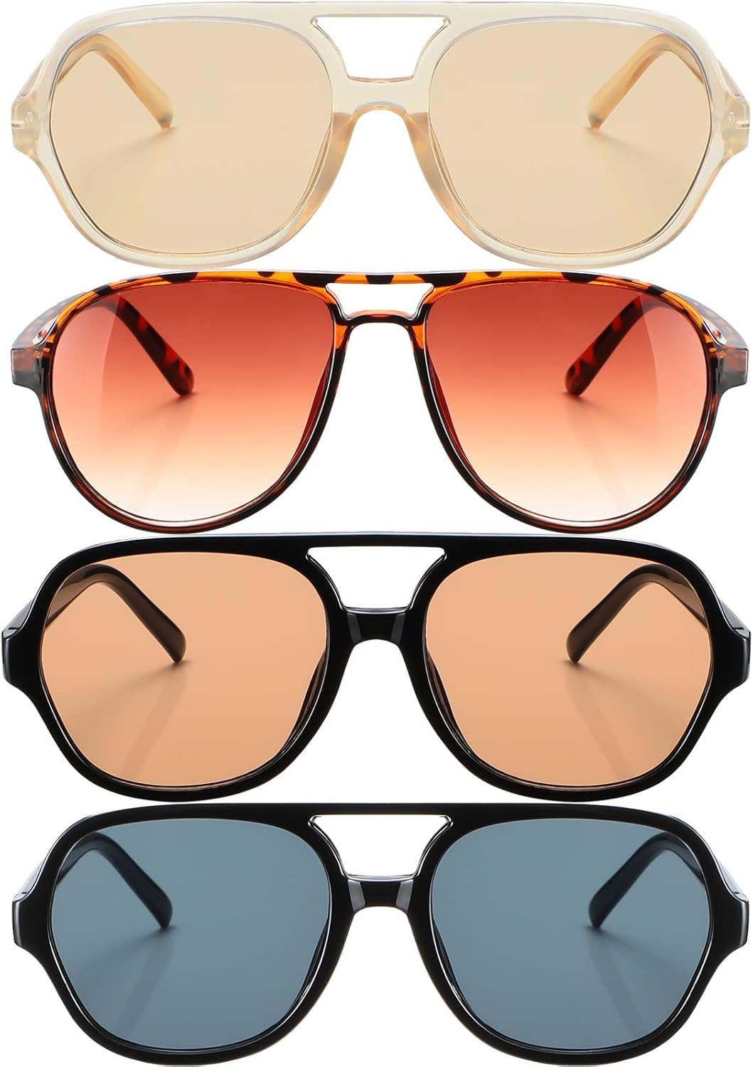 Frienda 4 Pairs Retro Sunglasses Vintage Large Frame Sunglasses 70s Unisex Glasses for Women Men ... | Amazon (US)