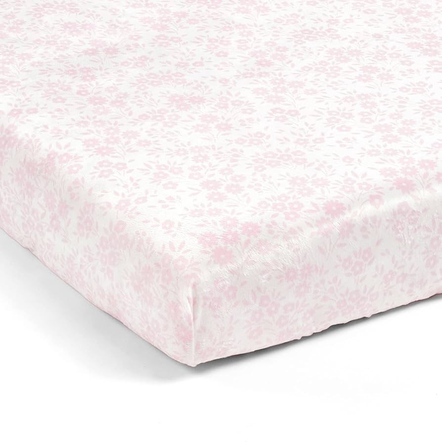 Lush Decor Garden of Flowers Soft & Plush Fitted Crib Sheet, 52"x 28", Pink | Amazon (US)