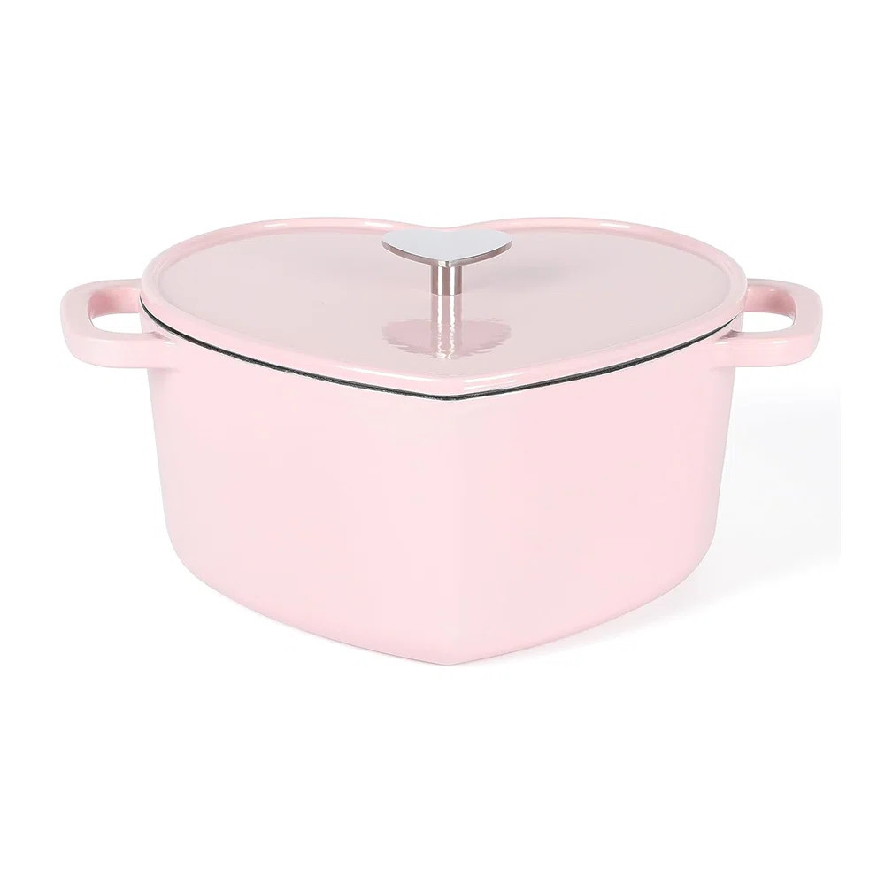 Martha Stewart Heart Shape 2 QT Enamel Cast Iron Dutch Oven - Pink | Wayfair North America