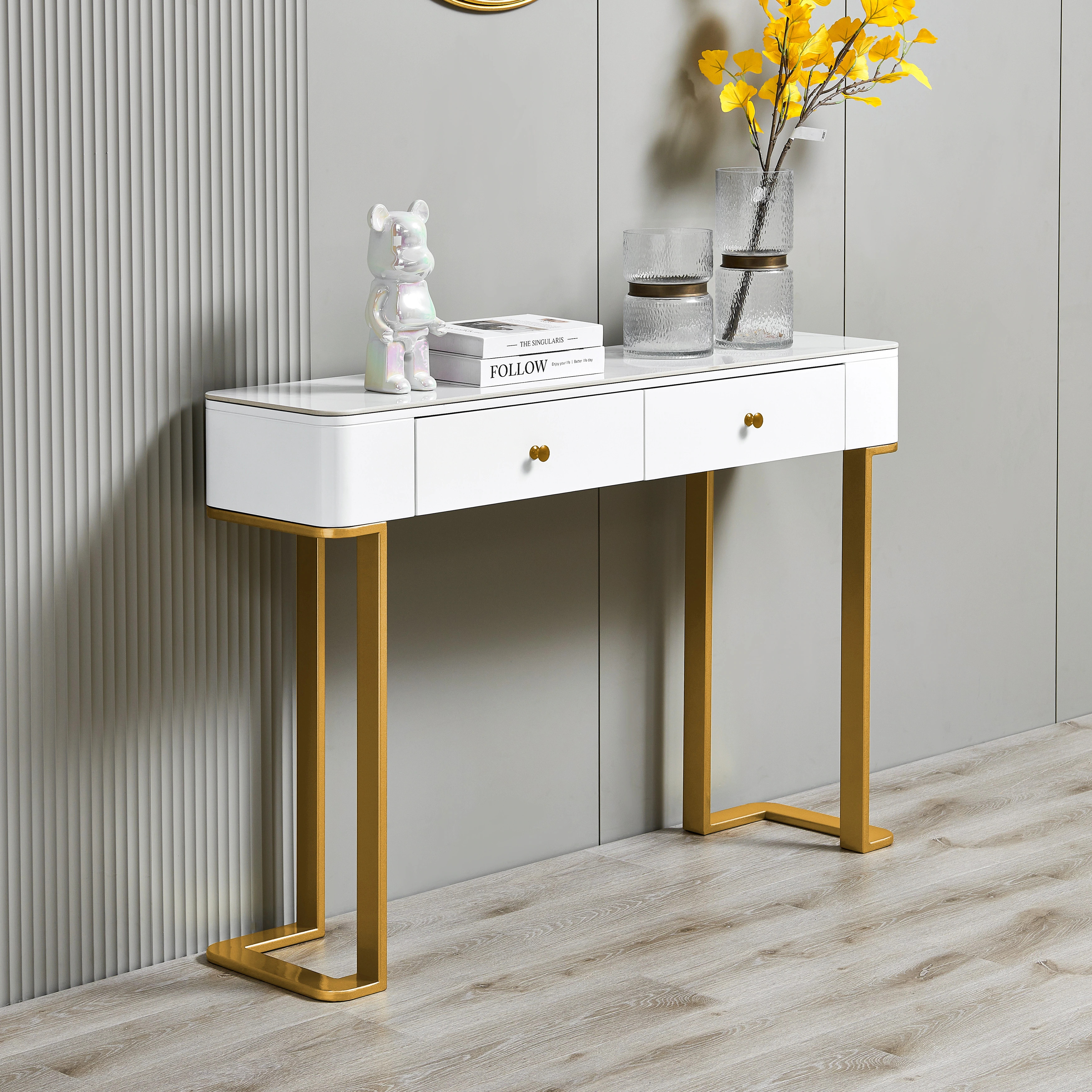 47.2" Entrance Console Table Adjustable Entryway Table w/Drawers | Bed Bath & Beyond