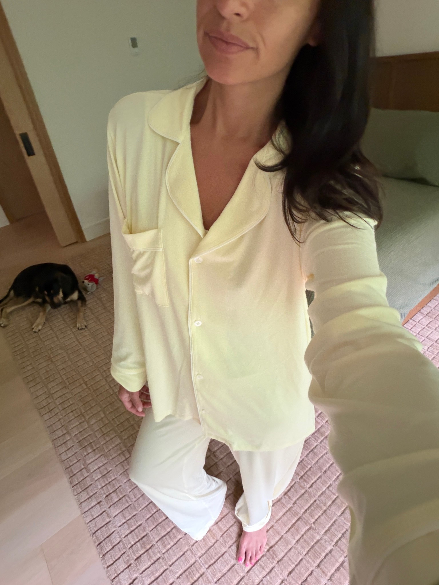 The softest and prettiest pjs! 
Wearing size xs in the buttercream color

#LTKmorningroutine #LTKOver40 #LTKPetite